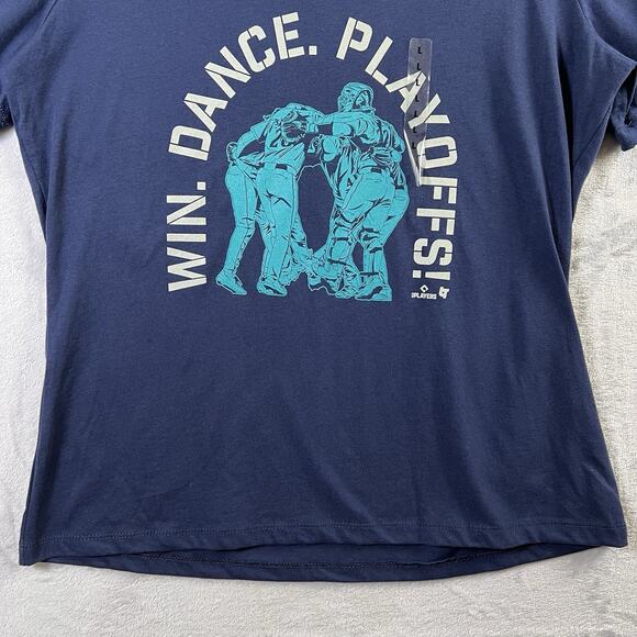 Seattle Mariners MLB T-Shirt Women's Large Playoffs Navy Blue Baseball Raleigh - Picture 4 of 10